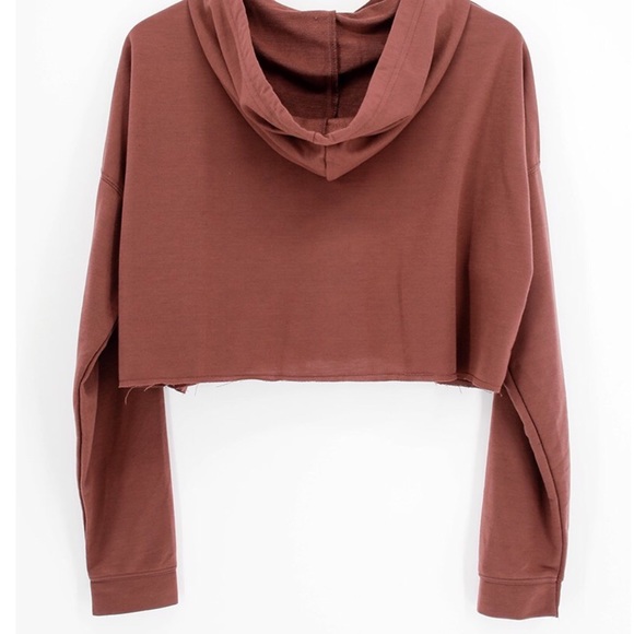 Drop Shoulder Crop Hoodie - Picture 4 of 5